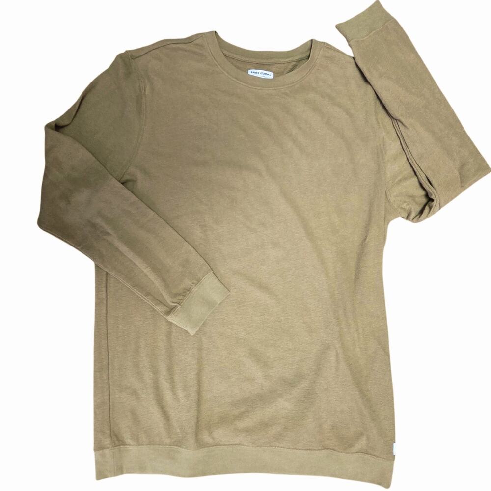 Banks Journal Crewneck Pullover Organic Cotton sz XL Long Sleeve Textured